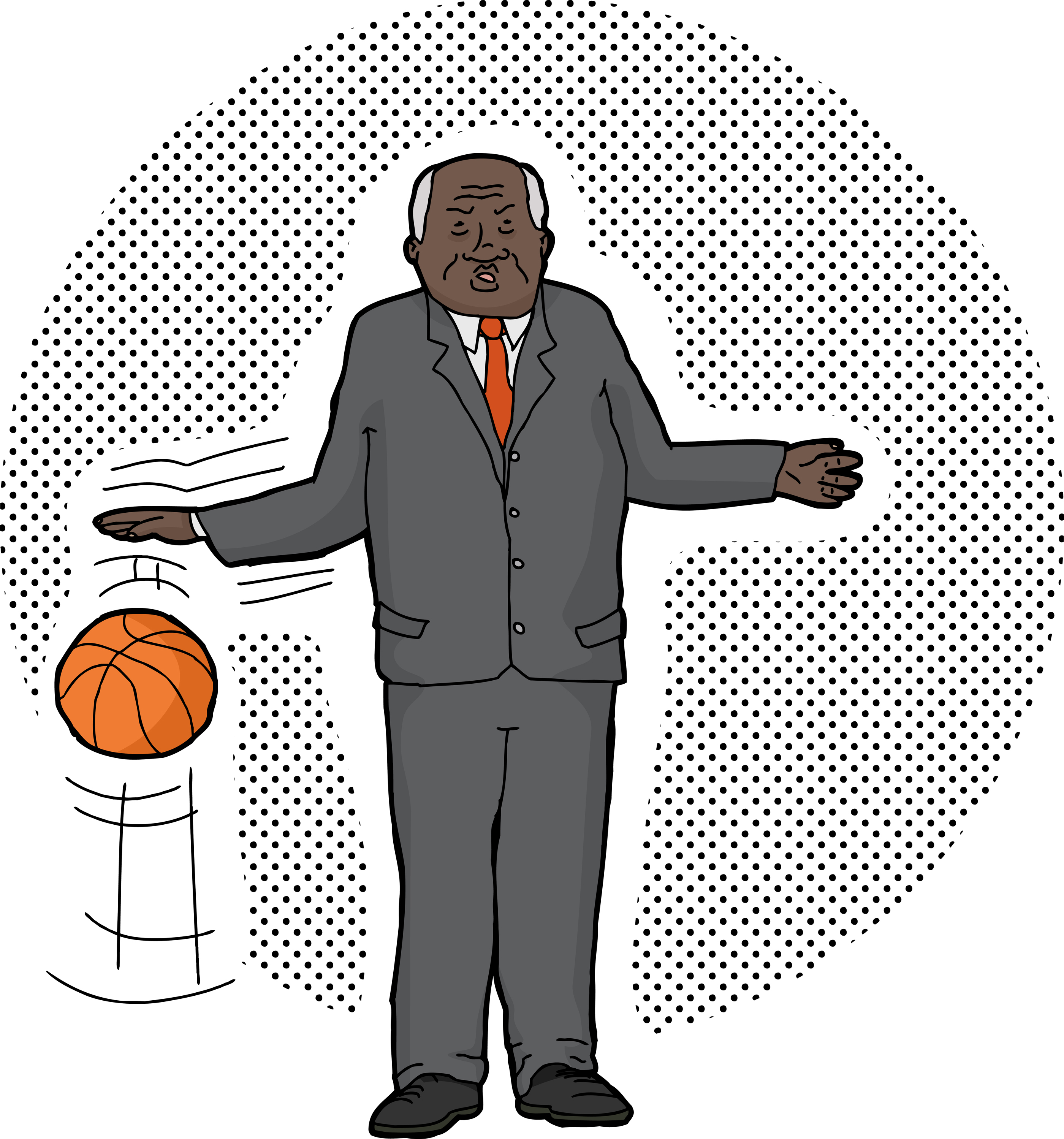 Businessman Dribbling Basketball